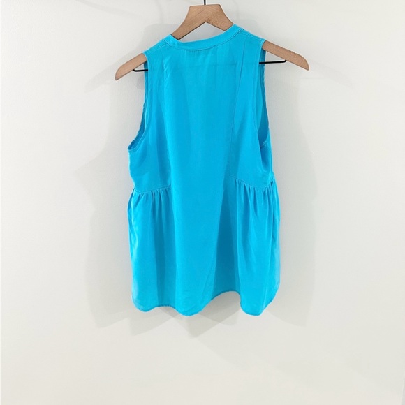 Amanda Uprichard Silk Blouse Blue Size P (Small Petite) - Picture 6 of 6